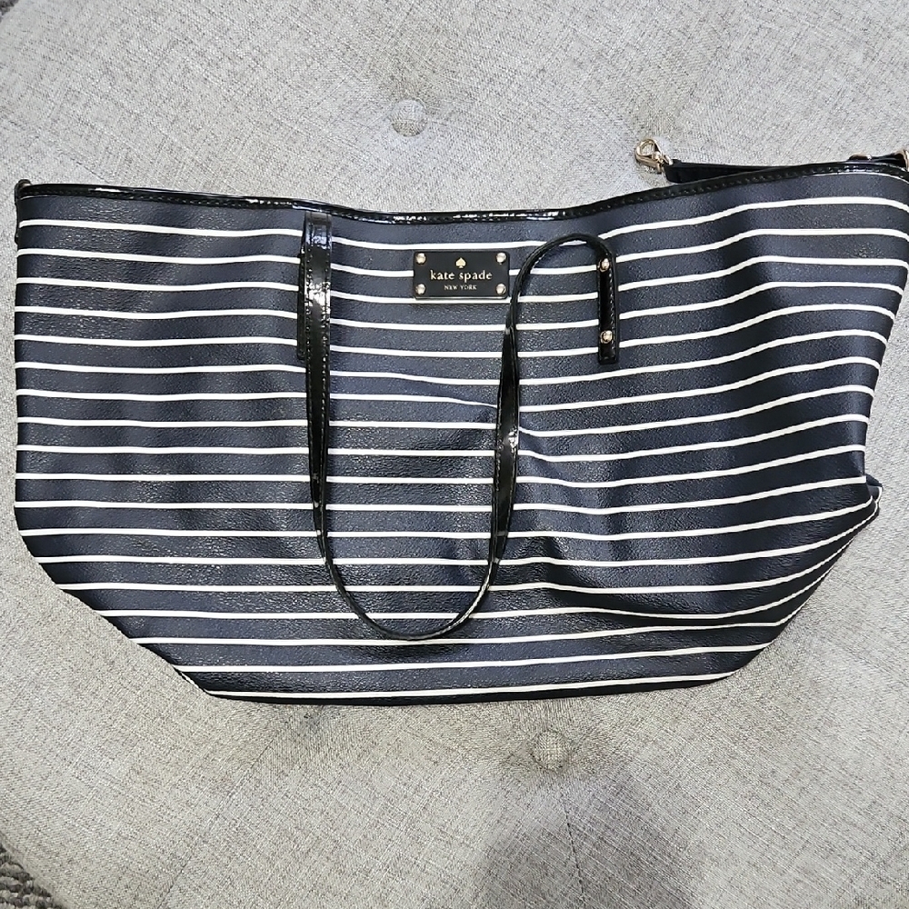 Kate Spade Navy and White Striped Tote